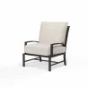 La Jolla Club Chair in Canvas Natural w/ Self Welt - Front Side Angle - La Jolla Club Chair in Canvas Natural w/ Self Welt - Front Side Angle