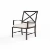 La Jolla Dining Chair in Canvas Skyline w/ Self Welt - Front Side Angle - La Jolla Dining Chair in Canvas Skyline w/ Self Welt - Front Side Angle