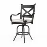 Monterey Barstool in Canvas Natural w/ Self Welt - Front Side Angle - Monterey Barstool in Canvas Natural w/ Self Welt - Front Side Angle