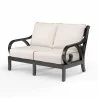 Monterey Loveseat in Canvas Natural w/ Self Welt - Front Side Angle - Monterey Loveseat in Canvas Natural w/ Self Welt - Front Side Angle
