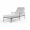 Provence Chaise Lounge in Canvas Natural w/ Contrast Spectrum Carbon Welt - Front Side Angle - Provence Chaise Lounge in Canvas Natural w/ Contrast Spectrum Carbon Welt - Front Side Angle