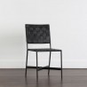 Sunpan Omari Dining Chair Black Leather - Front Side Angle