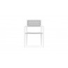 Azzurro Naples Dining Chair With Matte White Aluminum Frame and Pearl Gray All-Weather Rope - Front