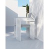 Azzurro Naples Dining Chair With Matte White Aluminum Frame and Pearl Gray All-Weather Rope - Lifestyle Stacked