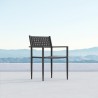 Azzurro Naples Dining Chair With Matte Charcoal Aluminum Frame and Ash All-Weather Rope - Lifestyle