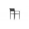 Azzurro Naples Dining Chair With Matte Charcoal Aluminum Frame and Ash All-Weather Rope - Angled