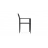 Azzurro Naples Dining Chair With Matte Charcoal Aluminum Frame and Ash All-Weather Rope - Side