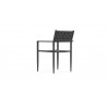 Azzurro Naples Dining Chair With Matte Charcoal Aluminum Frame and Ash All-Weather Rope - Back Angled