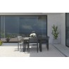 Azzurro Naples Dining Chair With Matte Charcoal Aluminum Frame and Ash All-Weather Rope - Lifestyle 2