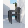 Azzurro Naples Dining Chair With Matte Charcoal Aluminum Frame and Ash All-Weather Rope - Lifestyle Stacked