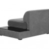 Sunpan Harmony Modular Armless Chair in Right-Shelf Danny Dark Grey - Back Side Extended Angle