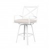 Bristol Swivel Barstool in Canvas Natural w/ Self Welt - Front Side Angle
