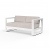 Newport Loveseat in Canvas Natural, No Welt - Front Side Angle