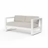 Newport Loveseat in Canvas Natural, No Welt - Front Side Angle - Newport Loveseat in Canvas Natural, No Welt - Front Side Angle