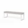 Newport Dining Bench in Canvas Natural, No Welt - Front Side Angle - Newport Dining Bench in Canvas Natural, No Welt - Front Side Angle