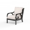 Monterey Club Chair in Canvas Natural w/ Self Welt - Front Side Angle