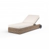 Havana Adjustable Chaise in Canvas Natural w/ Self Welt - Front Side Angle