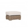 Havana Ottoman in Canvas Natural w/ Self Welt - Front Side Angle
