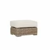 Havana Ottoman in Canvas Natural w/ Self Welt - Front Side Angle - Havana Ottoman in Canvas Natural w/ Self Welt - Front Side Angle