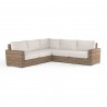 Havana Sectional in Canvas Natural w/ Self Welt - Front Side Angle
