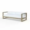 Coastal Teak Sofa in Canvas Natural, No Welt - Front Side Angle - Coastal Teak Sofa in Canvas Natural, No Welt - Front Side Angle