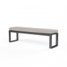 Redondo Dining Bench in Cast Silver, No Welt - Front Side Angle