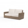 Havana Loveseat in Canvas Natural w/ Self Welt - Front Side Angle