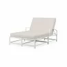 Bristol Double Chaise in Canvas Natural w/ Self Welt - Front Side Angle - Bristol Double Chaise in Canvas Natural w/ Self Welt - Front Side Angle