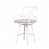 Bristol Swivel Counter Stool in Canvas Natural w/ Self Welt - Front Side Angle