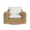 Sunset West Playa Oversized Swivel Club Chair in Soothe Pearl w/ Flange Welt Front
