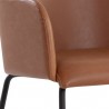 Sunpan Hensley Dining Armchair in Hazelnut - Seat Closeup Angle