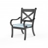 Monterey Swivel Dining Chair in Canvas Skyline w/ Self Welt - Front Side Angle