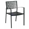 Woodard New Century Dining Armchair - Angle in Black