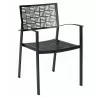 Woodard New Century Dining Armchair - Angle in Black - Woodard New Century Dining Armchair - Angle in Black