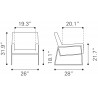 Zuo Modern New York Accent Chair Olive Green- Dimension