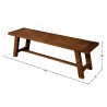  Newberry Bench in Medium Brown - Dimensions