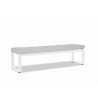 Newport Dining Bench in Cast Silver, No Welt - Front Side Angle