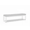 Newport Dining Bench in Cast Silver, No Welt - Front Side Angle - Newport Dining Bench in Cast Silver, No Welt - Front Side Angle