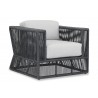 Milano Club Chair in Echo Ash Self Welt - Front Side Angle