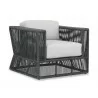 Milano Club Chair in Echo Ash Self Welt - Front Side Angle - Milano Club Chair in Echo Ash Self Welt - Front Side Angle
