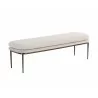Sunpan Koffi Bench Dark Bronze-Chacha Cream Meg Taupe - Front Side Angle - Sunpan Koffi Bench Dark Bronze-Chacha Cream Meg Taupe - Front Side Angle