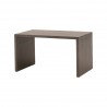 Essentials For Living Dovetail Upholstered Coffee Table in Ivanhoe Toast, Burnished Brown Acacia - Table in Front Side Angle