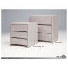 Blanche 3 Drawer Night Table High Gloss Stone - Set