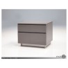 Savvy 2 Drawer Night Table High Gloss Light Grey with Brushed Stainless Steel