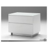 Savvy 2 Drawer Night Table High Gloss White with Brushed Stainless Steel
