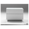 Savvy 2 Drawer Night Table High Gloss White with Brushed Stainless Steel - Front
