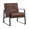Sunpan Sterling Lounge Chair Missouri Mahogany Leather - Front Side Angle