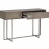 Sunpan Jade Console Table Antique Silver-Ash Grey - Front Side Opened Angle - Sunpan Jade Console Table Antique Silver-Ash Grey - Front Side Opened Angle
