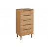 Greenington Sienna Five Drawer High Chest, Caramelized - Front Side Angle