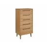 Greenington Sienna Five Drawer High Chest, Caramelized - Front Side Angle - Greenington Sienna Five Drawer High Chest, Caramelized - Front Side Angle